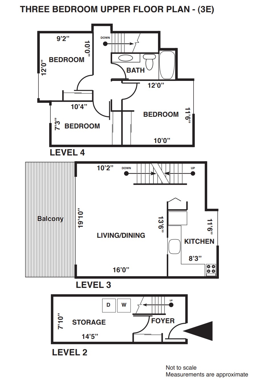 3 bedroom upper floor plan